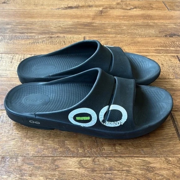 Oofos Oohahh Sport Slide Sandals Recovery Comfort Shoes Black Size Men 10 / W 12 - Picture 1 of 10